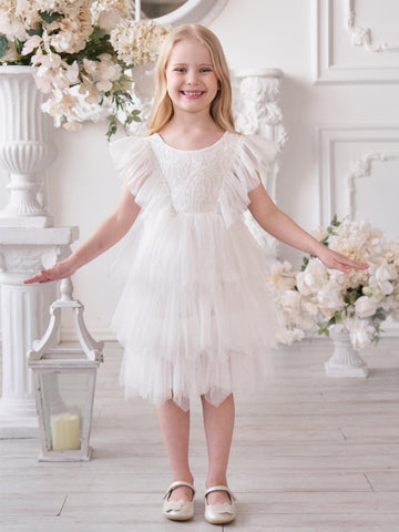 Vestido corto/mini de tul y encaje (2003227815) 