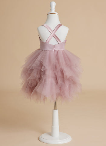Vestido de princesa/vestido de tul hasta la rodilla para bebé niña 