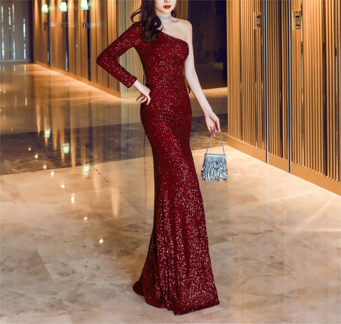 Women's Fairy Dream Socialite Gathering Party Evening Dress – Long Slimming Toast Dress for Bride – Formal Gown