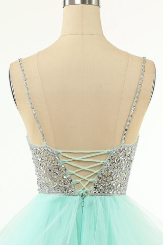 Robe courte de bal perlée