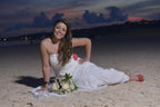 Baoleely Chiffon Sheath Sweetheart Beach Wedding Dress With Ruffle Sweep Train, MW129