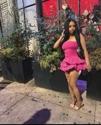 Robe de soirée courte rose bustier à volants sexy Y7705