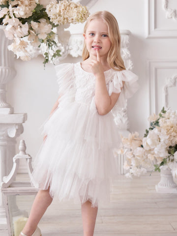 Vestido corto/mini de tul y encaje (2003227815) 