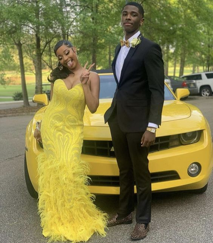 Elegant Yellow Sweetheart Neckline Prom Dress Yellow Evening Dress Y6503