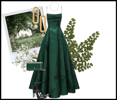 Robe de bal vert émeraude à fines bretelles, coupe trapèze, robe de soirée chic Y1799