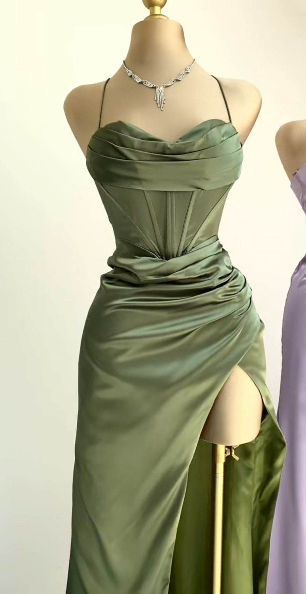 Robe de bal longue lavande sirène à décolleté cœur Y2507