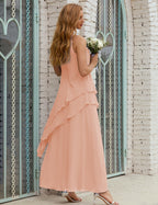 Vestido largo de gasa de talla grande para la madre de la novia, vestido de gala para dama de honor, vestido de graduación SY28019