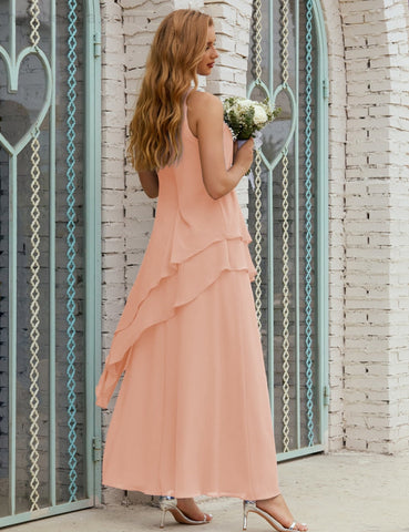 Vestido largo de gasa de talla grande para la madre de la novia, vestido de gala para dama de honor, vestido de graduación SY28019