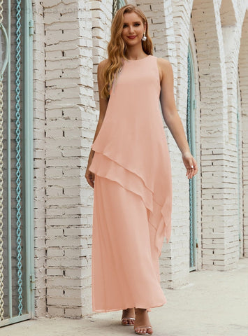 Vestido largo de gasa de talla grande para la madre de la novia, vestido de gala para dama de honor, vestido de graduación SY28019