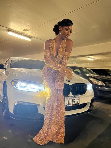 Robe de soirée sirène à sequins sexy sur mesure Y183