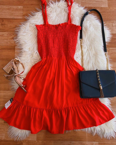 Lindo vestido de fiesta rosa intenso corte en A, conjunto de verano rosa intenso Y3094