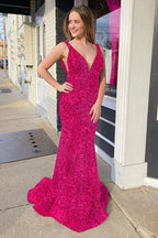 Robe de bal sirène à paillettes