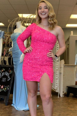 Vestido de fiesta de bienvenida con lentejuelas y mangas