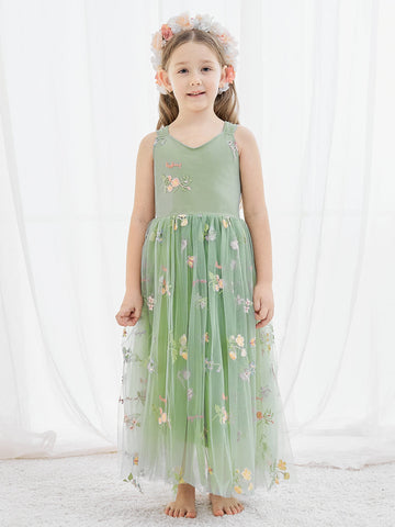 Vestido de tul de corte A hasta el tobillo (2003227711) 