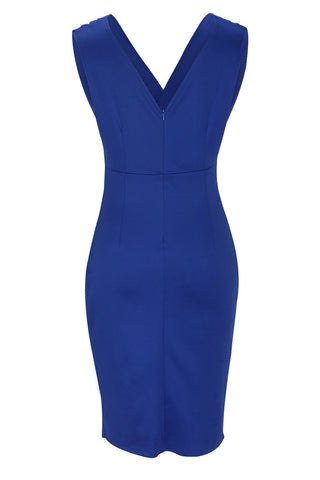 Vestidos de noche elegantes de celebridades, lisos, con abertura y escote en V (4 colores) 