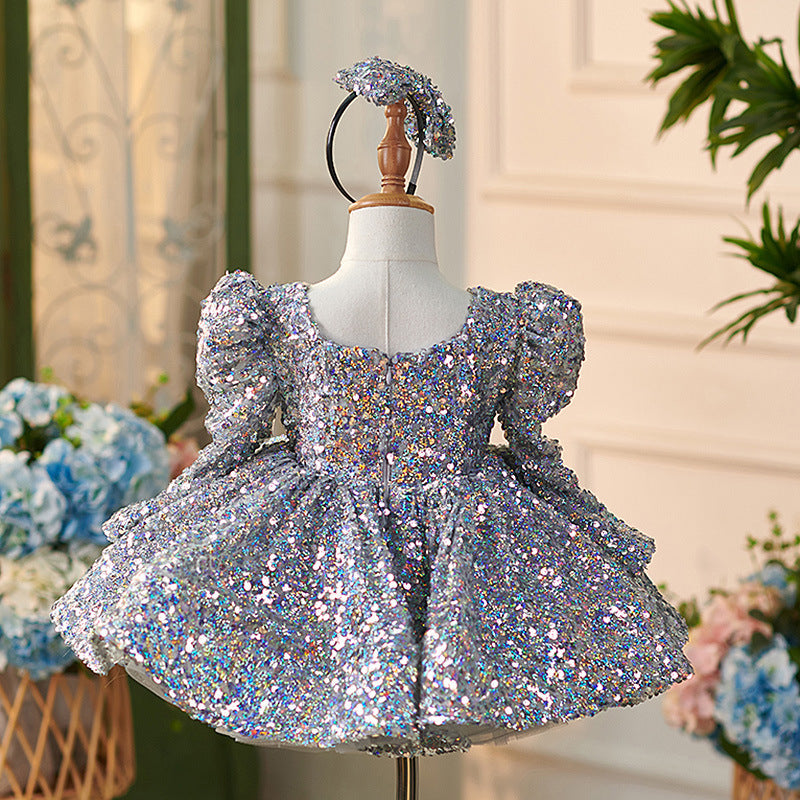 Vestido de tul con lentejuelas hasta la rodilla para bebé niña 