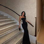 Robe de bal longue à sequins fendue jusqu'à la cuisse 