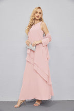 Vestidos de madre de la novia con cárdigan ligero abierto al frente, vestido formal de fiesta 28081 