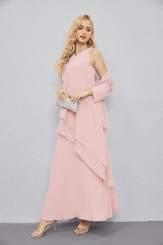 Vestidos de madre de la novia con cárdigan ligero abierto al frente, vestido formal de fiesta 28081 