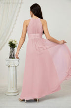 Robe de soirée formelle Baoleely en mousseline de soie, col licou, longue, sans manches, robe de demoiselle d'honneur 2802 