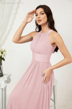 Robe de soirée formelle Baoleely en mousseline de soie, col licou, longue, sans manches, robe de demoiselle d'honneur 2802 