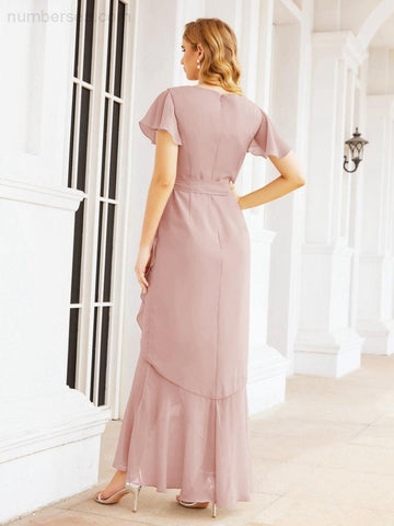 Vestidos de dama de honor Baoleely con volantes, estilo sirena, para fiestas formales, vestidos de noche, bailes de graduación y vestidos de violín 28042