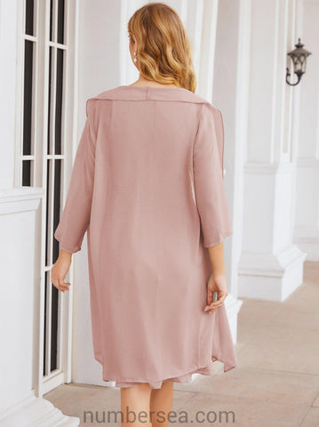 Vestidos de la madre de la novia de Sunderly, vestido de graduación, vestido plisado informal SY28065