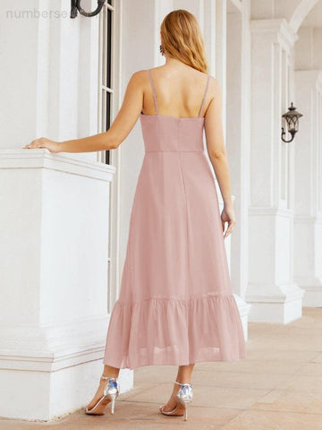 Baoleely Blackless Strap Bridesmaid Dress Ankle Length 28028