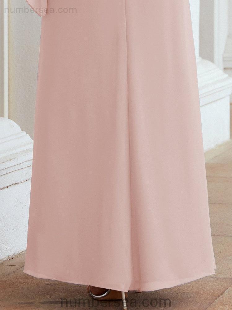 Vestido largo de fiesta formal Sunderly para la madre de la novia con capa de volantes SY28026