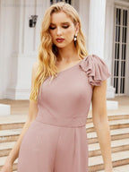 Baoleely Women's One Shoulder Long Jumpsuit Formal Evening Dress Long Bridesmaid Dresses Pants Wedding Party 28034