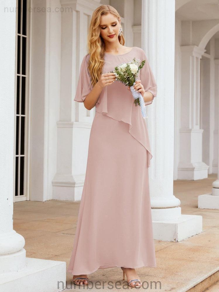 Vestido largo de fiesta formal Sunderly para la madre de la novia con capa de volantes SY28026