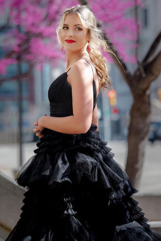 A-Line Spaghetti Straps Long Prom Dress