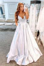 Robe de bal longue à paillettes avec poches
