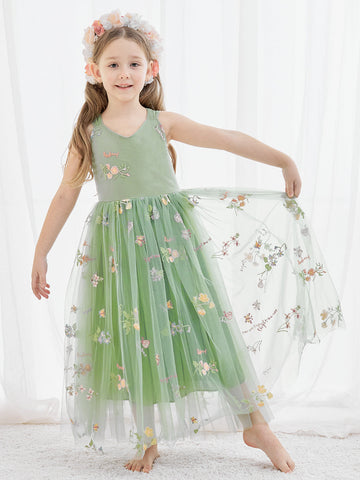 Vestido de tul de corte A hasta el tobillo (2003227711) 