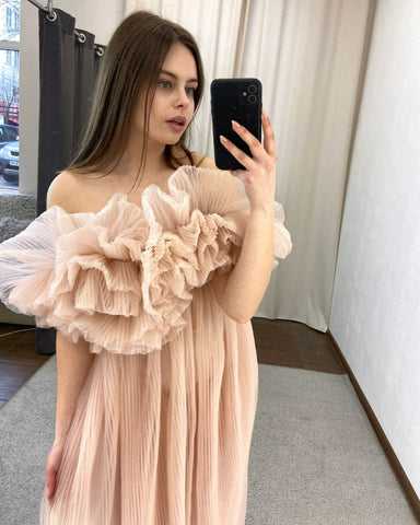 6105#Bata de maternidad transparente para sesión de fotos de embarazo en tul 