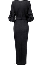 Sexy Solid Patchwork V Neck Evening Dress Dresses(3 Colors)