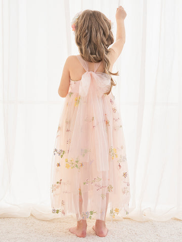 Robe rose en tulle coupe trapèze, longueur cheville (2003227599) 