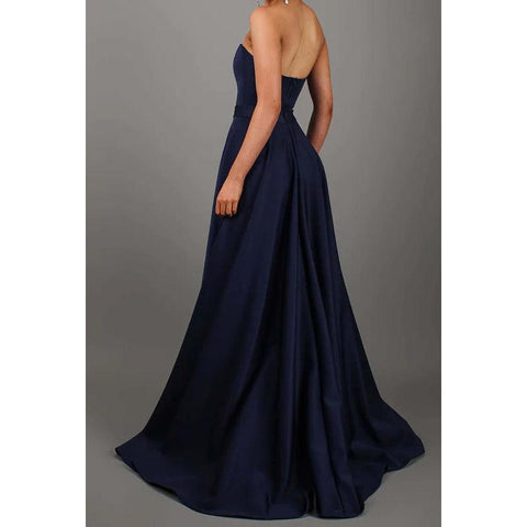 Sweetheart Strapless Thigh Slit A-Line Long Prom Evening Gown