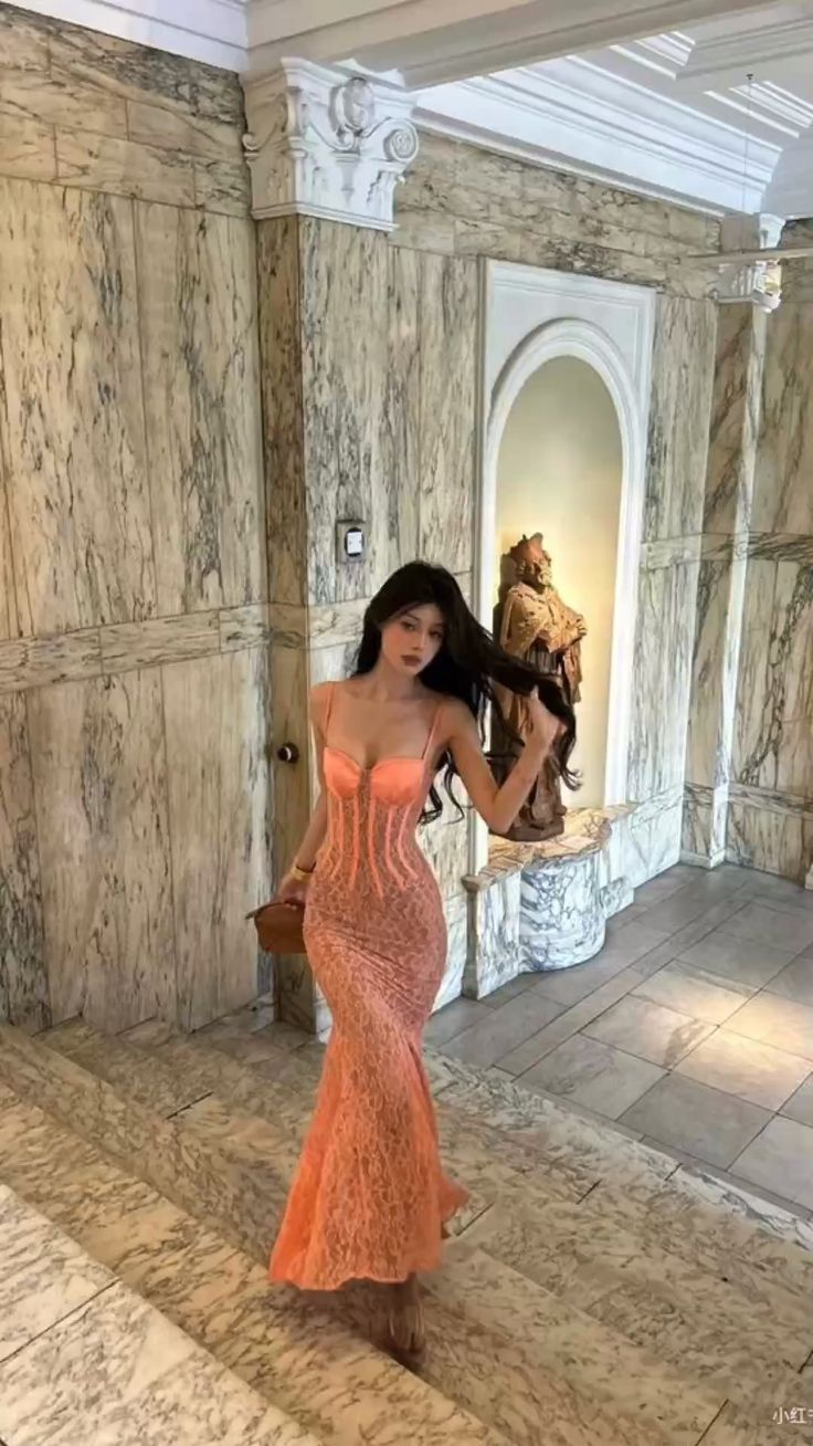Robe de bal sirène sexy en dentelle, longue robe de soirée Y7693