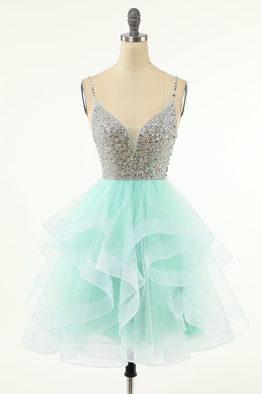 Vestido corto de fiesta con cuentas