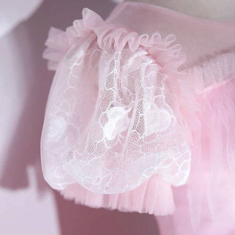 Magnifique robe de quinceañera rose, manches bouffantes luxueuses, robe de soirée plissée classique, fermeture éclair au dos, robe de bal Y2588