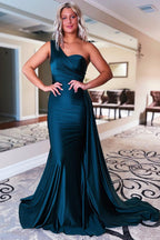 Vestido de sirena de un solo hombro para baile de graduación
