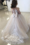 Robe de demoiselle d'honneur en tulle de princesse avec nœud papillon