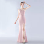 Simple Satin Evening Dress