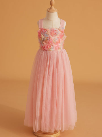 Vestido de bebé niña con lazo de tul y aplique floral en 3D de la colección Jardín Encantado 