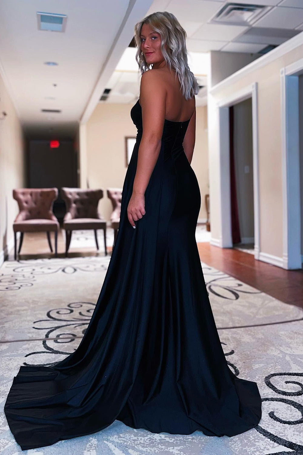 Vestido de sirena de un solo hombro para baile de graduación