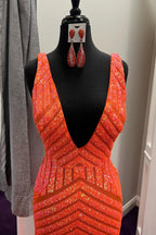 Deep V Neck Sequin Mermaid Prom Dress