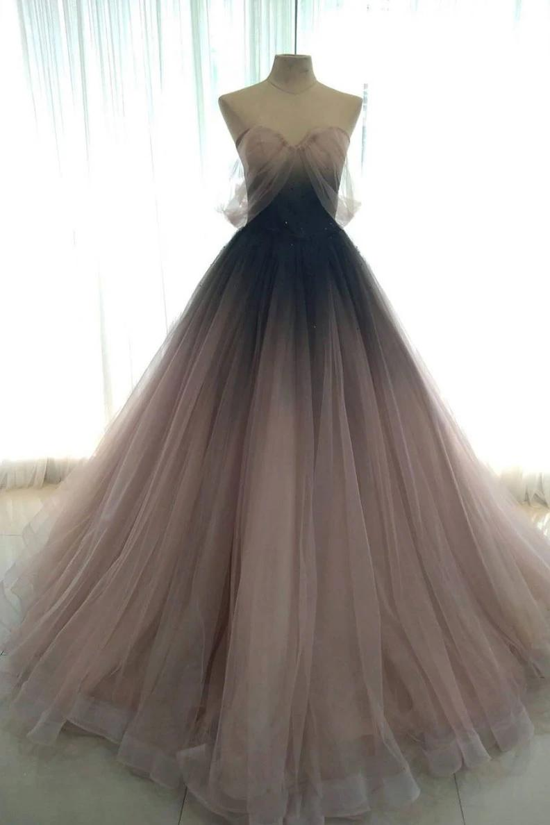 Vestidos de graduación degradados, vestidos de gala, vestidos de graduación con hombros descubiertos, vestidos para damas de honor, vestidos largos de gala Y1818
