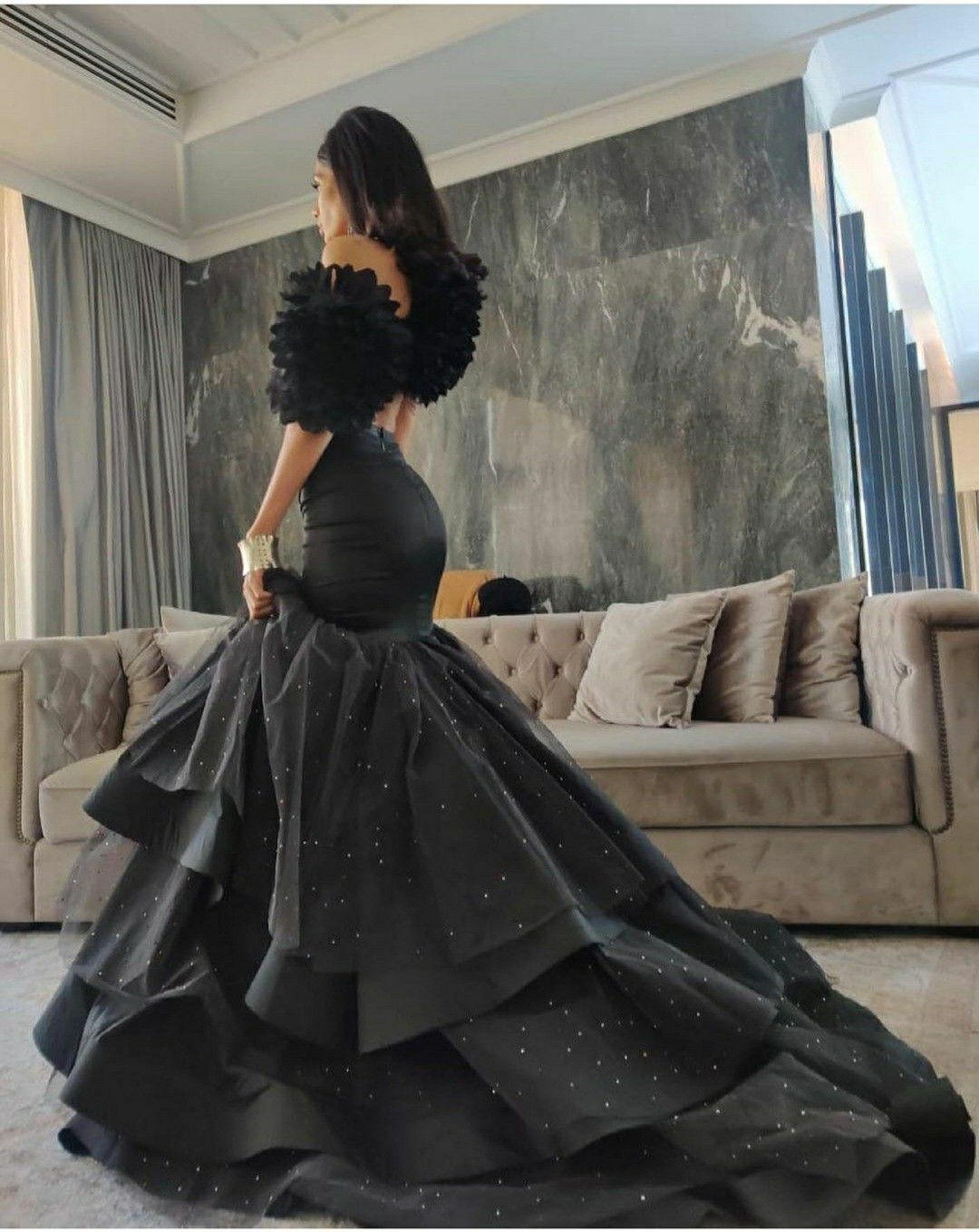 Vestido largo de noche con hombros descubiertos, elegante vestido de sirena con lentejuelas de lujo para graduación, vestido formal para mujer Y4807