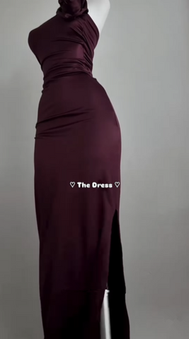 Simple Sheath Burgundy Long Prom Dress Strapless Evening Dress Y8511